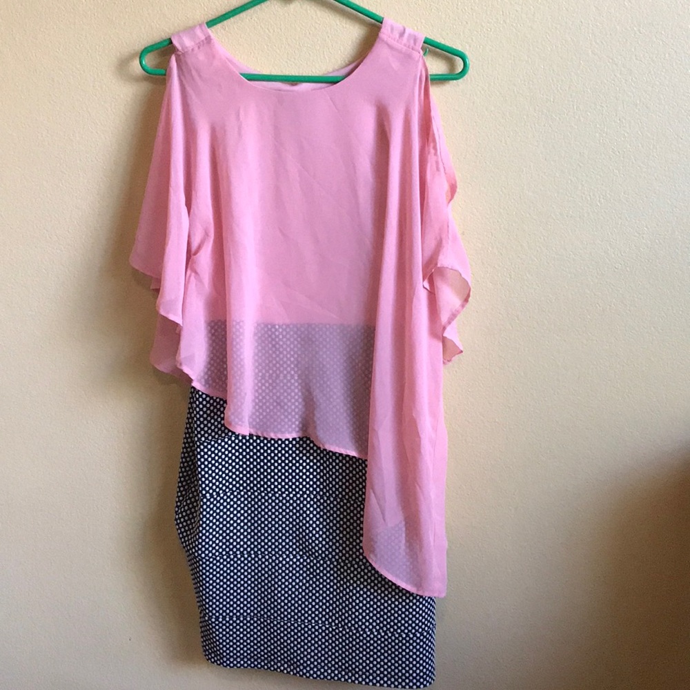 Pink and black dress